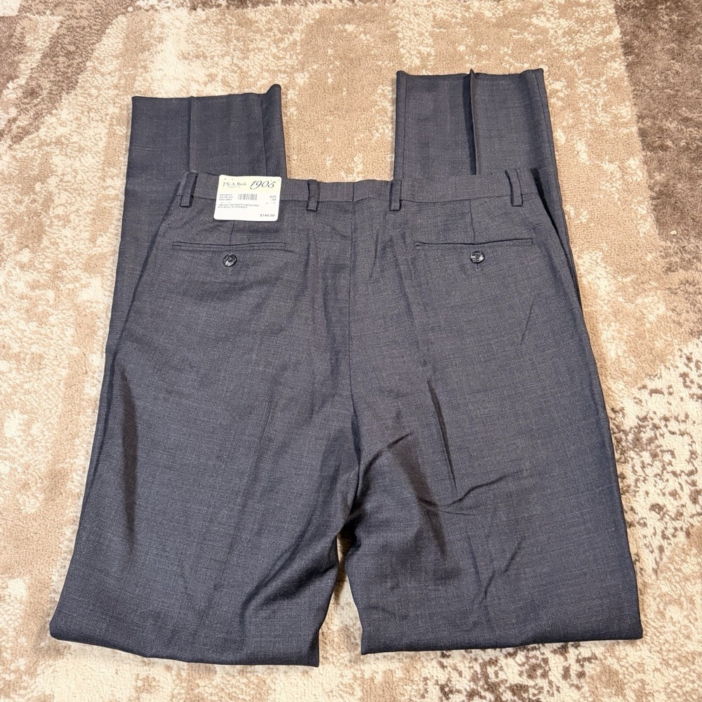Jos. A. Bank 1905 Dress Pant Mens 34R Dark Gray Suit Separate Unhemmed Wool - Picture 6 of 11